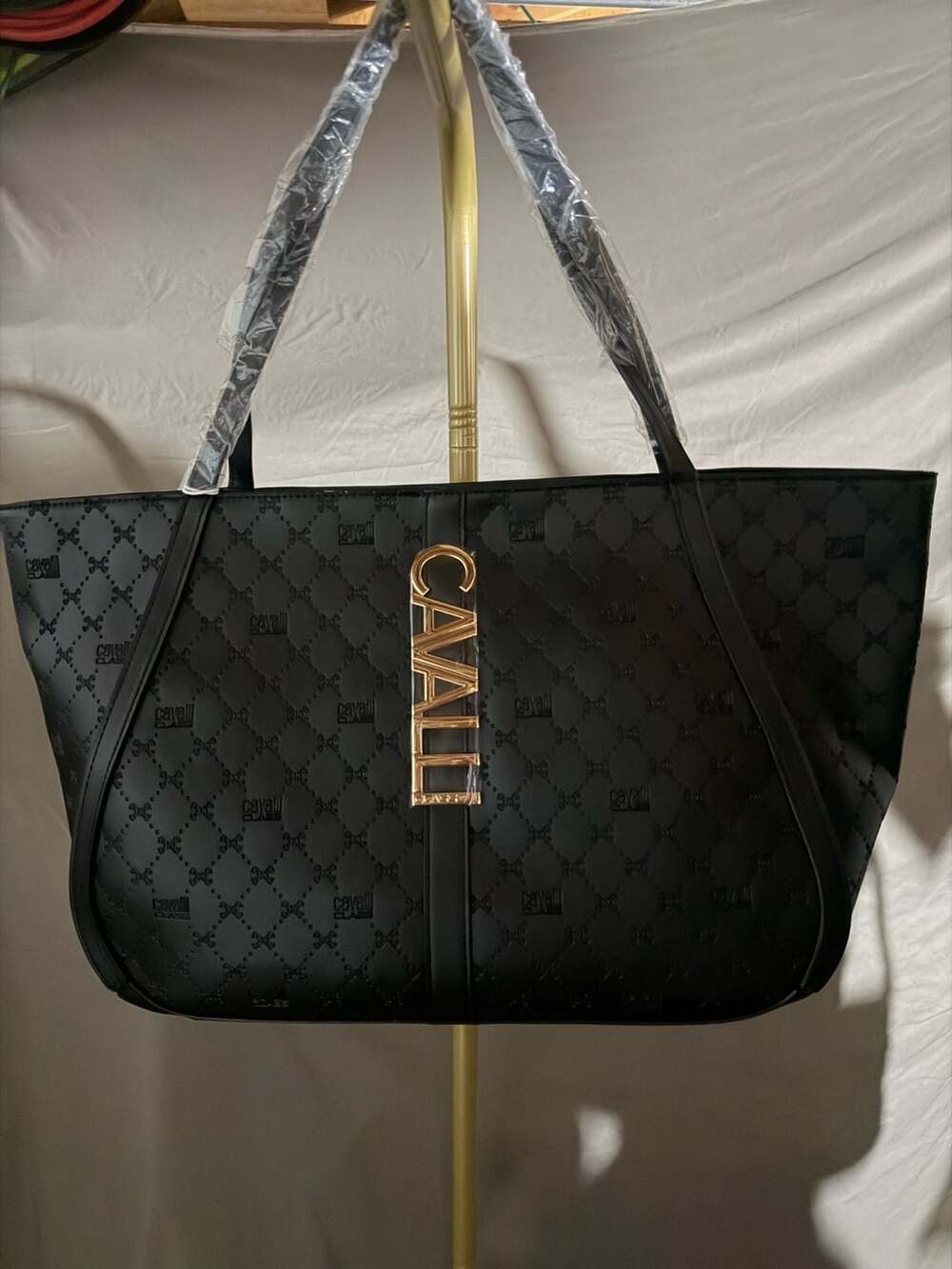 Cavalli Class Sandra Shopper Tote Bag in Black